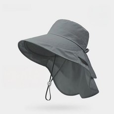 可調節漁夫帽 登山帽 寬帽簷防曬, 深灰色