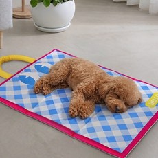 희라미드 강아지 쿨 매트 고양이 여름 방석 반려견 냉감 쿠션 패드, 1개, 블루체크