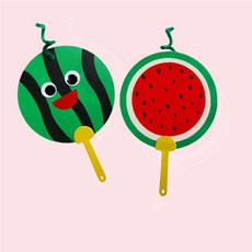 수박 부채 만들기 키트 여름방학만들기 부채꾸미기 강템, 1개