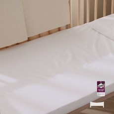 URBAN NEST. 台灣製嬰幼兒床墊套 可拆洗天絲棉 防蟎防尿 3M防水透氣 適用IKEA嬰兒床 60x120x2.5cm 白色, 1個, 3M 防水透氣布（白）,60x120x2.5cm（單布套）