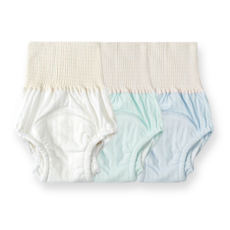 HO-OH 배앓이 방지 유아용 순면 배변 훈련팬티 3종 세트, 1세트, 화이트+민트+하늘