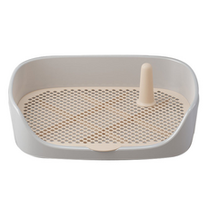 開放式防濺狗狗便盆，網格瀝尿設計，防滑穩固，易清潔寵物訓練便盆, 紳士灰, 1個