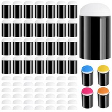 Worldity 블랙 핑거 스폰지 다우버 100개 손가락 스폰지 페이스 페인팅 부드러운 교체용 스폰지 헤드 100개 공예 스텐실 카드 제작 아트 잉크 공예용 세척 가능, Worldity 블랙 핑거 스폰지 다우버 100개, 손