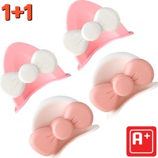 알탱고 [1+1]귀여운 동물 /리본 고양이+곰/ 귀 헬멧 부착형 장식 레포츠용 선물용, 2.고양이(핑크/화이트)+곰(화이트/핑크)