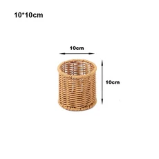 단단한 라탄 위커 직조 서빙 바구니 카키색 10가지 스타일 빵 과일 채소 수공예, 07 6