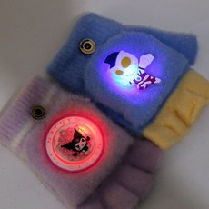 3兒童手套冬季男童女童保暖半指卡通翻蓋寫字學生髮光五指奧特曼8 TF1T