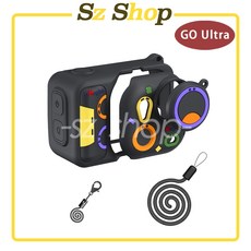 aMagisn Insta360 GO Ultra 矽膠保護套 滴膠款 底部可接快拆, 1個, (黑)GO Ultra《滴膠款》矽膠套a