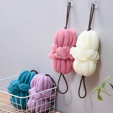 플라워 펌프킨 샤워볼 길쭉해지는 편리한 샤워퍼프 플라워 슬링 버블 샤워볼, No.03 플라워 슬링 버블 샤워볼 포도, 1개