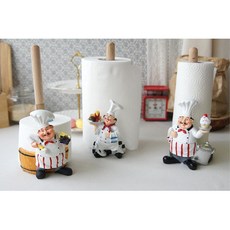 빈티지 요리사 쉐프인형 키친타올걸이 주방수납 홀더, 디너세트, 1개