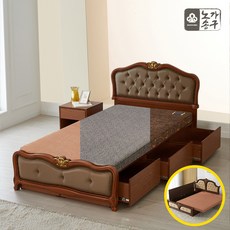 노송가구 월랑 클래식 서랍형 참숯 황토볼 흙침대 싱글(S), 02)월랑_어싱그레이(S)