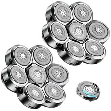 Velurie 대머리 남성용 Freebird 헤드 면도기와 호환되는 면도기 교체용 블레이드 리필 (블랙03) 315204 9028651148, 실버/2개