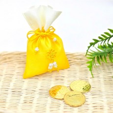 사업운 금전운 행운 재물복 부르는 풍수 황금 복주머니 황금 동전 세트 현관 신발장 개운템, 황금주머니