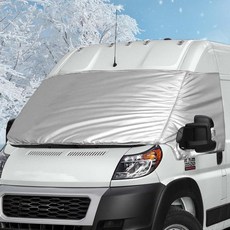 Federedevo 포드 트랜짓 150 250 350 350HD 2015-2026용 맞춤형 핏 RV 윈드실드 커버 클래스 B/C 모터홈용 풀 사이즈 밴 햇빛 가리개 실버 프