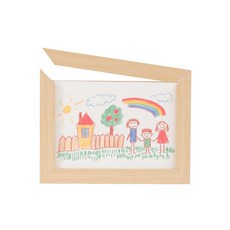 兒童畫作收納相框 多功能展示架 附掛鉤, 1個, 中號/A4-26.2*34.8*4CM