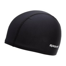 스포티 폴리에스터 스판덱스 수영 모자 - 블랙 성인용 452341, 블랙 452341, 1개