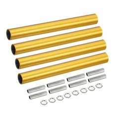 MECCANIXITY 나사 연장 막대 펜던트 라이트 아일랜드 조명 샹들리에 스템을 위한 커넥터 고정 장치가 있는 3.94인치 램프 파이프 골드 톤 4 세트, Gold Tone, 3.94"