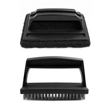 그릴 불판 바비큐 브러시 수세미 클린 세트, 1개, 블랙