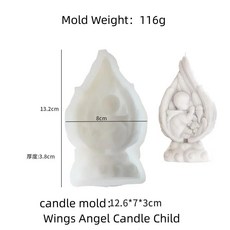 천사 양초 몰드 수면 테라피 예수 기도 석고 교회 장식, 색상: 6. B