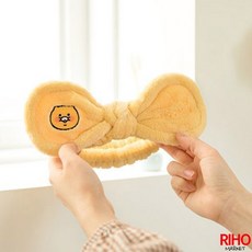 韓國 Kakao Friends 春植洗臉髮帶 可調整洗漱髮帶 珊瑚絨化妝髮帶 正版授權, 1個