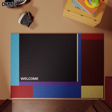 DFMEI 中古風入戶門地墊家用大門口蹭土腳墊耐髒可裁剪絲圈除塵防滑地毯, 1個, 北島林【高效回彈】
