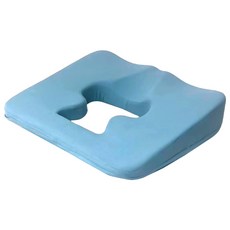 와상환자 노인용 엉덩이 꼬리뼈 욕창 방지 쿠션 환자용 통풍 메모리폼 방석, 스카이블루