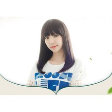 不然飾 真髮- 女生中長直髮假髮 齊瀏海 蓬鬆自然 手織頂心 透氣內網 掉髮可戴OTTZ, 1個, 自然黑, 自然黑