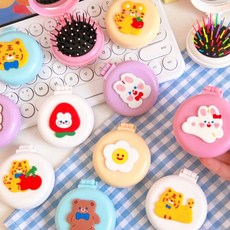 빗 손거울 캐릭터 브러쉬솔 kk172 미니 휴대용, 본상품선택, 1개