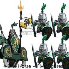 중세 병사 피규어 블록 울프 나이트 로마 황금 말 액세서리 소년 장난감 선물 N07, 12 N811VP112B1-81-1