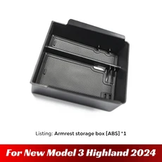 tesla 호환 Model 3 Highland 2024 콘솔 팔걸이 보관 주최자 내부 교체 액세서리, 01 빠른, 01 Armrest ABS