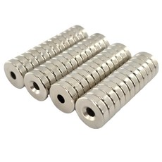 마니코 원형사라자석 지름 15mm x 두께 4mm (홈 6.5mm/내경 4.2mm) D15x4T 네오디움 원형자석, 50개
