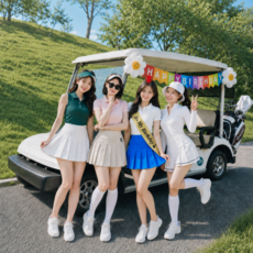 보리도리 골프카트 생일 라운딩 꾸미기 세트 가랜드 파티용품, 1개, 베이직 가랜드 세트