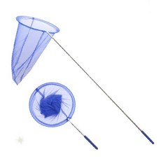 휴대용 접이식 긴 손잡이 나비 곤충 채집 뜰채 야외 활동 낚시 물고기 잡기, 1개