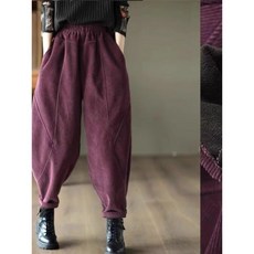 BVKQ여성 겨울 기모 코듀로이팬츠 와이드 빅사이즈팬츠BVKQ