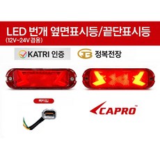 대성부품 LED 옆면표시등 12V 24V 겸용 차폭등 검사인증 면발광 번개 차폭등 황색 사이드램프 사이드등 반사판 반사기 미등 깜박이 측면등 대형트럭 화물차 특장차 트레일러 윙바디, 1개, ,