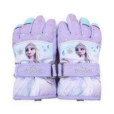 Frozen 冰雪奇緣印花孩童防寒手套 紫色