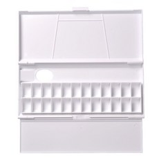 顏料盒水彩顏料保濕盒24格36格透明顏料盒密封分裝盒便攜盒彩繪分裝盒, 1個, 24色顏料盒1個