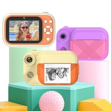 이지드로잉 키즈 프린트 카메라 ( 32G SD카드 + 인화지3개 포함 구성), 이지드로잉키즈프린트카메라-아이보리