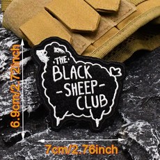 The Black Sheep Club 刺繡士氣章, AG58-2  魔術貼, 1個