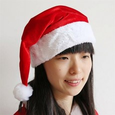 大人聖誕帽 高級絨毛料 大型活動適用 大量可優惠 聖誕帽 聖誕派對 聖誕飾品, 1個, 紅色