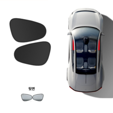 J&K 차량용 햇빛가리개 정전기필름 손쉬운설치, 블랙, 2개