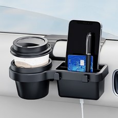 차량용 창틀 컵홀더 다용도 수납 핸드폰 거치 미니 트레이 5in1, 1개