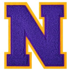 11.4cm(4-1/2인치) 셔닐 레터 패치 퍼플 레터맨 재킷 패치 아이언 온 레터 패치 의류용 대표팀 레터 패치 (레터 M), N