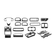 Linskip 18피스 풀 세트 크롬 콤보 키트 2021 2022 2023 2024 포드 브롱코 스포츠와 호환 스포츠 내부 업그레이드 액세서리용 전면 및 후면 트림 17518, 카본 파이버 블랙