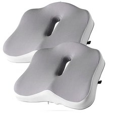 [나눔홈쇼핑 인기상품] BNS 무중력 구름방석 메모리폼 자세보정 산모 꼬리뼈 도넛 방석, 화이트그레이 2개