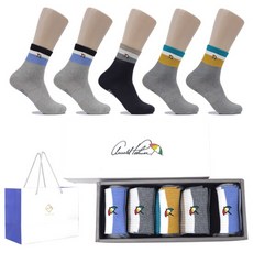 아놀드파마 뒤틀림방지 남자캐주얼양말 중목 5족선물세트 MSP003 3116110