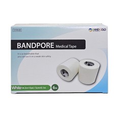 밴드골드 의료용 테이프 5cm x 9.1m 화이트 6롤 Bandpore