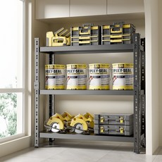 인더몰 무볼트 앵글 튼튼한 철제 선반, 3단, 블랙