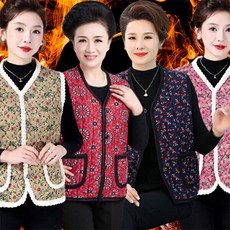 로즈엘리 FW 꽃무늬 복고풍 융털 누빔조끼 김장조끼 4컬러 (단품&amp;2장) 2026 2026