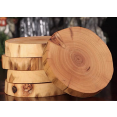 原木木片圓形木片DIY手工藝材料實木木樁墊片-手工藝品製作、繪畫雕刻適用, 隨機出貨, 1個