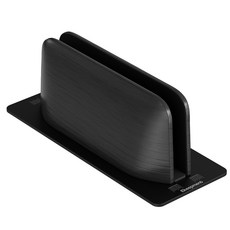 Ekeepment 우드클램쉘 노트북 태블릿 수직 세로 클램쉘 거치대 Slot1, Black, 1개